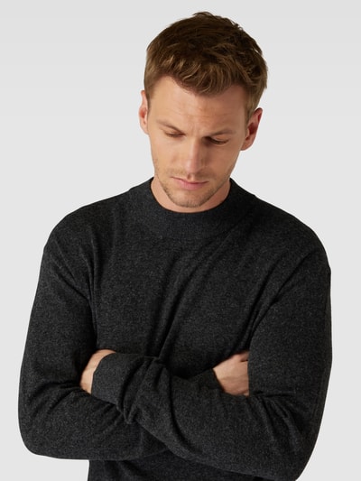 Scotch & Soda Sweter z dzianiny z efektem melanżu Antracytowy 3