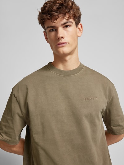 Pegador Oversized T-Shirt mit Label-Stitching Oliv 3