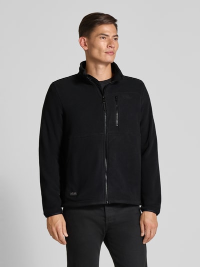 camel active Fleecejack met opstaande kraag en labelstitching Antraciet - 4