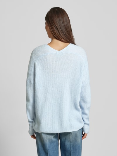 MOS MOSH Oversized Strickpullover mit Label-Applikation Modell 'THORA' Hellblau 5