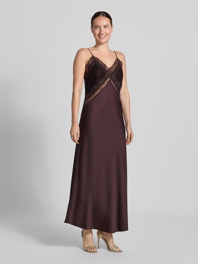 Stefanel Sukienka w kroju slim fit z dodatkiem wiskozy Czekoladowy 1