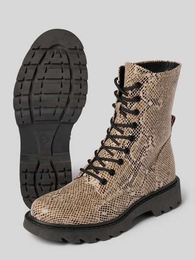 Tamaris Kozaki sznurowane z zamkiem błyskawicznym Beżowy 4