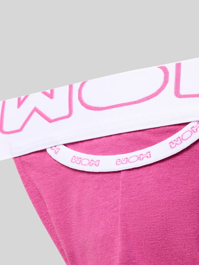 Produktfoto, Slim Fit Jockstrap mit Logo-Stitching Modell 'Fun' von WOH in kräftigem Pink, Baumwoll-Mix, elastischer Bund, klare Strukturen