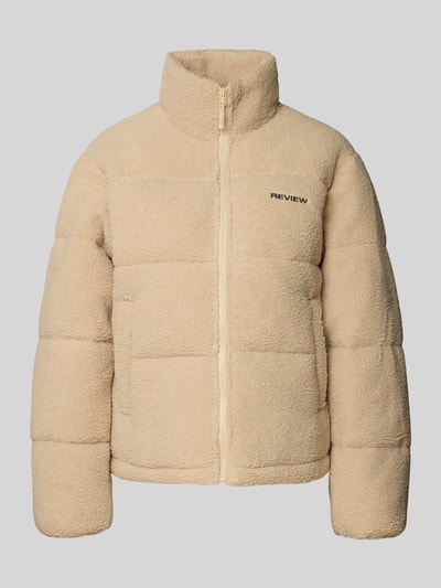 Review Kurtka pikowana z futerka Beżowy 2