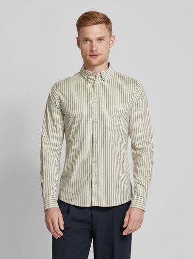 s.Oliver RED LABEL Slim fit vrijetijdsoverhemd met borstzak Beige - 4