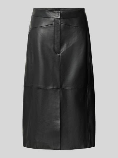 BOSS Regular fit leren rok van lamsleer Zwart - 2