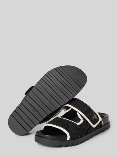 Guess Slides mit Logo-Applikation Modell 'FADENNA' Black 4