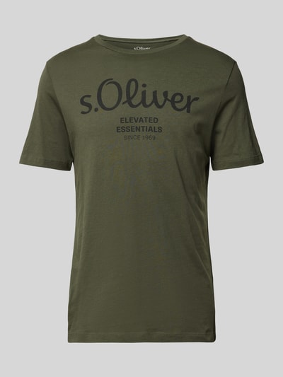 s.Oliver RED LABEL T-shirt met labelprint Olijfgroen - 2