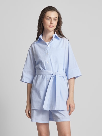 MaxMara Leisure Minikleid mit Bindegürtel Modell 'TEXAS' Hellblau 4