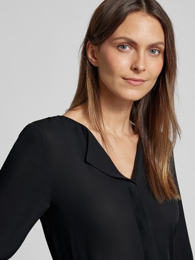 Vila Blouse met blinde knoopsluiting, model 'LUCY' Zwart - 3