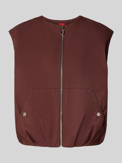 HUGO Regular Fit Weste aus reiner Baumwolle Modell 'AZELDA' Schoko 2