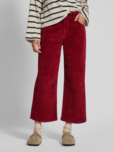 s.Oliver RED LABEL Regular fit culotte van corduroy met wijde pijpen Rood - 4