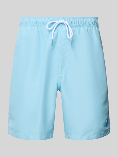 Shiwi Regular fit zwembroek met labelpatch, model 'Mike' Lichtblauw - 1