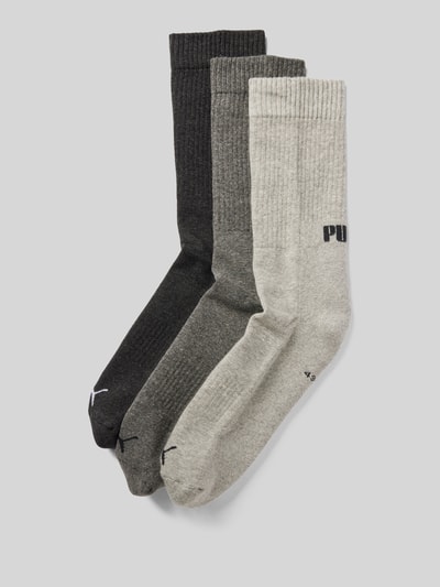 Puma Socken mit Label-Details im 3er-Pack Mittelgrau Melange 1