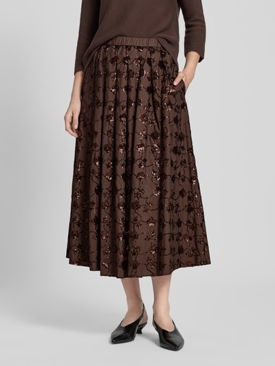 Weekend Max Mara Spódnica midi rozkloszowana z czystej bawełny Ciemnobrązowy 4