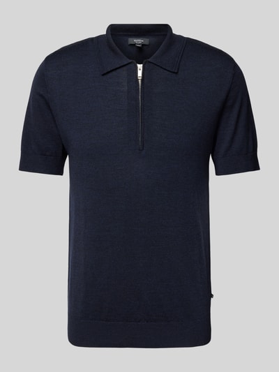 Matinique Slim Fit Poloshirt mit Reißverschluss Modell 'Polo Knit' Dunkelblau 2