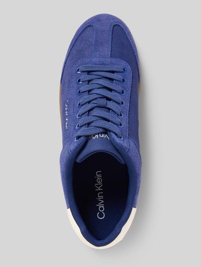 CK Calvin Klein Sneakersy skórzane z napisem z logo Królewski niebieski 3