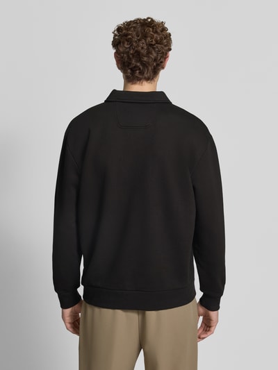 BOSS Green Relaxed Fit Sweatshirt aus Baumwoll-Mix Modell 'SW_Placket Polo' Black 5
