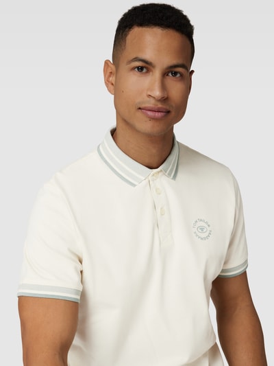 Tom Tailor Poloshirt mit Kontraststreifen Modell 'basic polo' Beige 3