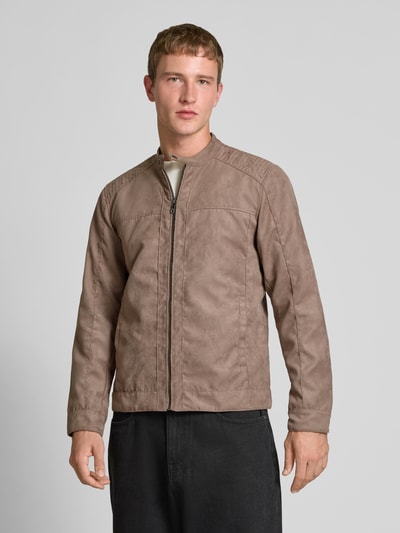 Only & Sons Regular fit jack in leerlook, model 'MIKE' Lichtbruin - 4
