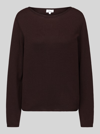 s.Oliver RED LABEL Regular Fit Pullover aus Baumwoll-Viskose-Mix  Dunkelbraun 2