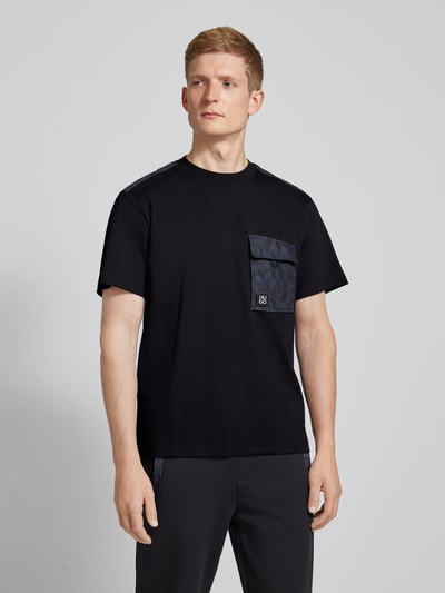 HUGO T-Shirt mit Label-Patch Modell 'Dabieno' Black 4