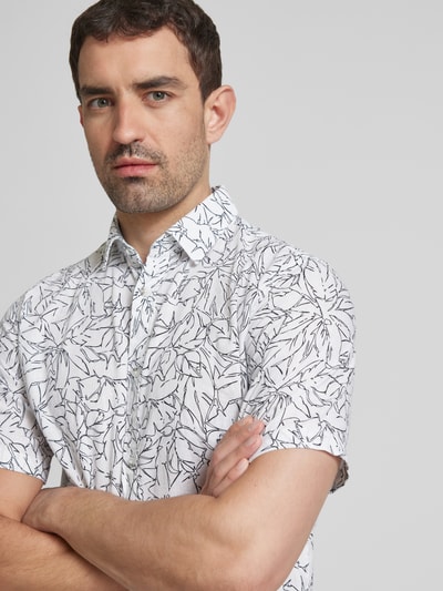 Tom Tailor Regular Fit Freizeithemd aus Leinen-Baumwoll-Mix Offwhite 3