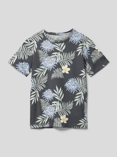 Jack & Jones T-shirt met gebloemd motief Antraciet - 1