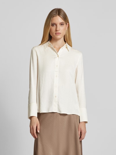 Oui Regular fit blouse met overhemdkraag Offwhite - 4