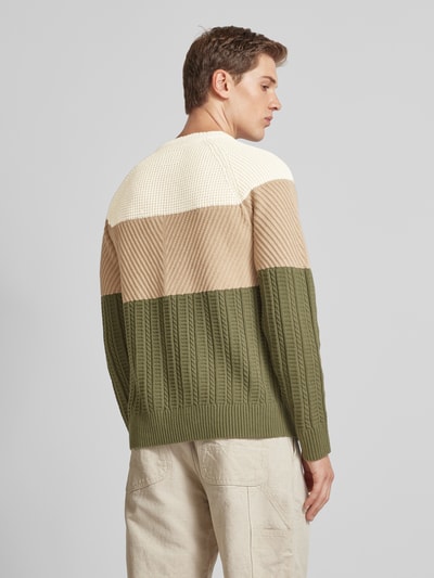 Pepe Jeans Strickpullover mit Strukturmuster Modell 'CODY' Oliv 5