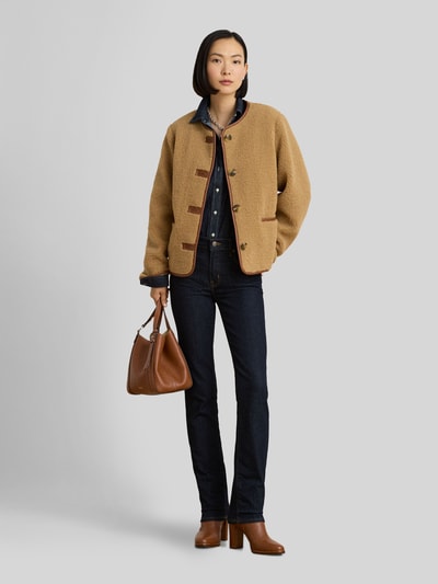 Lauren Ralph Lauren Teddyjacke mit kontrastierenden Paspeln Camel 1