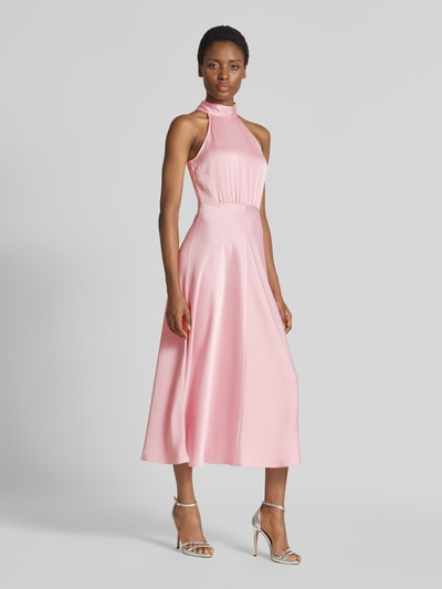 Samsøe Samsøe Jurk van satijn met hals met halter model 'Modell 'RHEO'' Mauve - 1