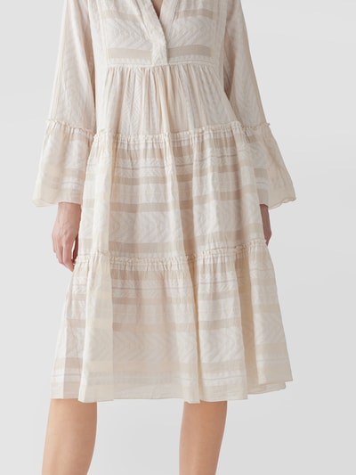 Devotion Midikleid mit Kufiya-Muster Ecru meliert 6
