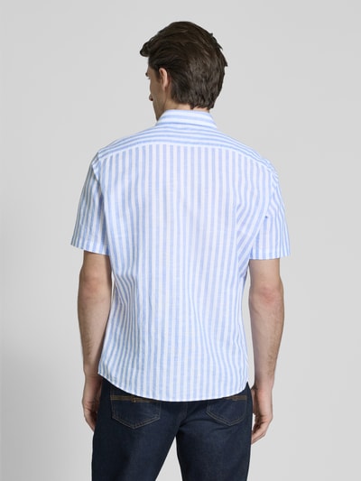 Jake*s Koszula lniana o kroju casual fit z rękawem o dł. 1/2 Błękitny 5