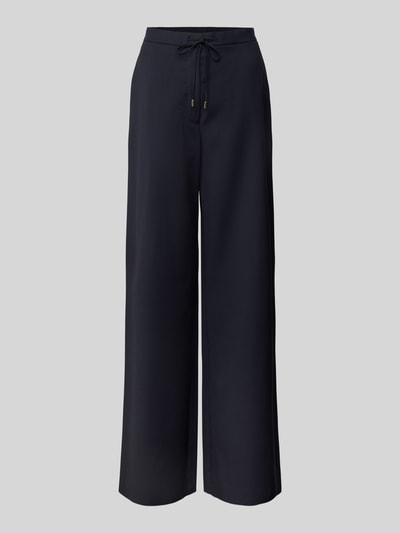 Max Mara Studio Szerokie spodnie o kroju oversized z czystej żywej wełny model ‘BERARD’ Granatowy 2