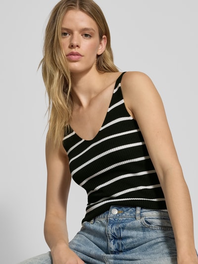 Only Slim fit tanktop van viscosemix, model 'MEDDI' Zwart - 3