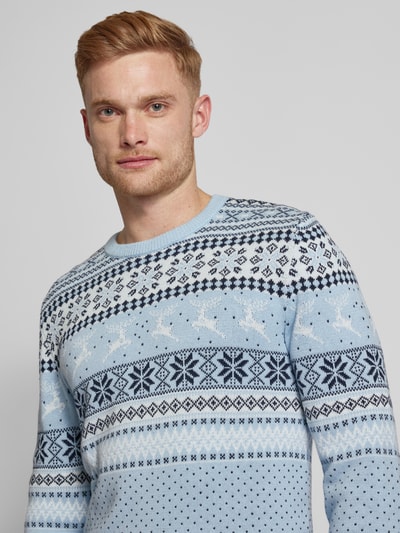 MCNEAL Gebreide pullover met ronde hals Lichtblauw - 3