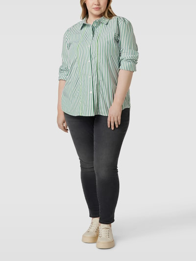 Tommy Hilfiger Curve PLUS SIZE relaxed fit overhemdblouse met streepmotief Lichtgroen - 1