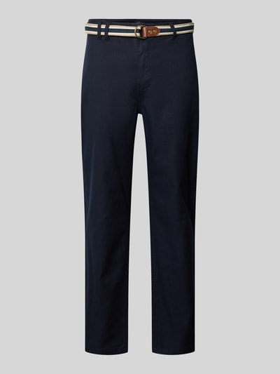 Scotch & Soda Chino mit Gürtel und Eingrifftaschen Modell 'WARREN' Marine 1
