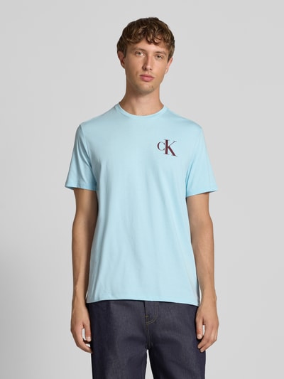 Calvin Klein Jeans T-Shirt mit Label-Print Hellblau 4