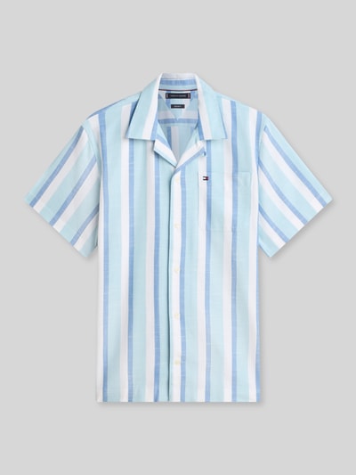 Tommy Hilfiger Regular Fit Kurzarmhemd aus reiner Baumwolle Aqua 2