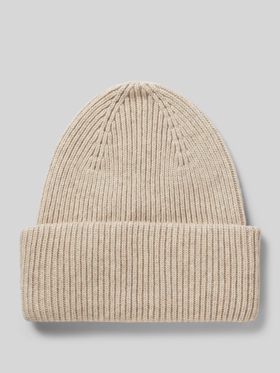 Profuomo Beanie mit breitem Umschlag Beige Melange 1