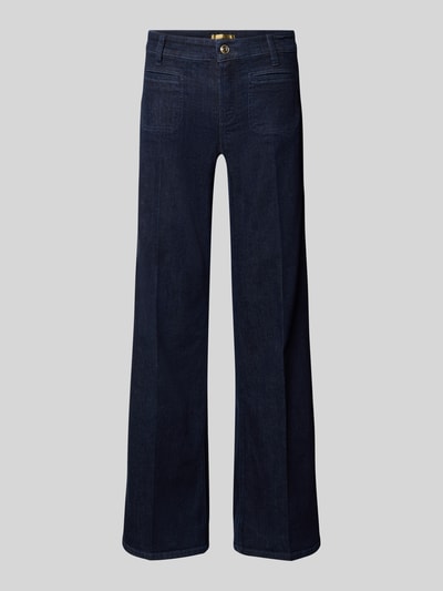 Cambio Flared cut jeans met persplooien, model 'TESS' Donkerblauw - 2