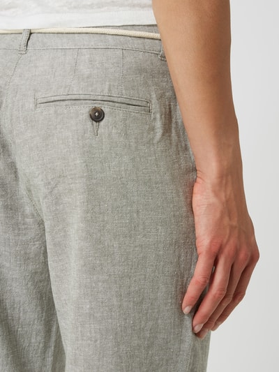 Christian Berg Woman Spodnie materiałowe z mieszanki lnu Khaki melanż 3