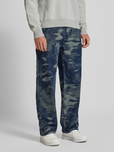 Hugo Blue Regular fit baggy jeans van puur katoen, model 'CARPENTER' Donkerblauw - 4