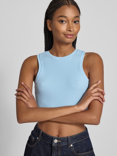 Only Slim fit korte tops van katoenmix, model 'VILMA' Lichtblauw - 3