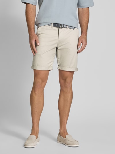 MCNEAL Slim fit bermuda met riem Ecru - 4