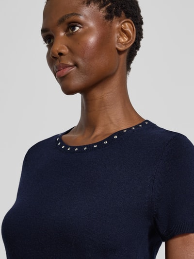 Oui Gebreide pullover van een mix van viscose en kasjmier Donkerblauw - 3