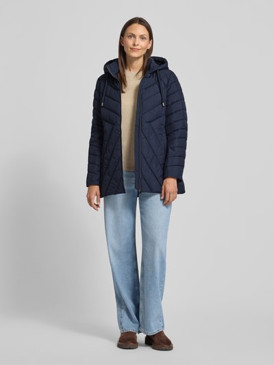 Christian Berg Woman Selection Gewatteerd jack met ritszakken Donkerblauw - 1