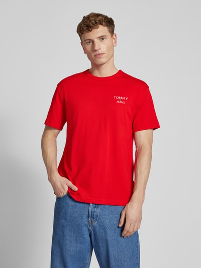 Tommy Jeans T-shirt met labelstitching Rood - 4